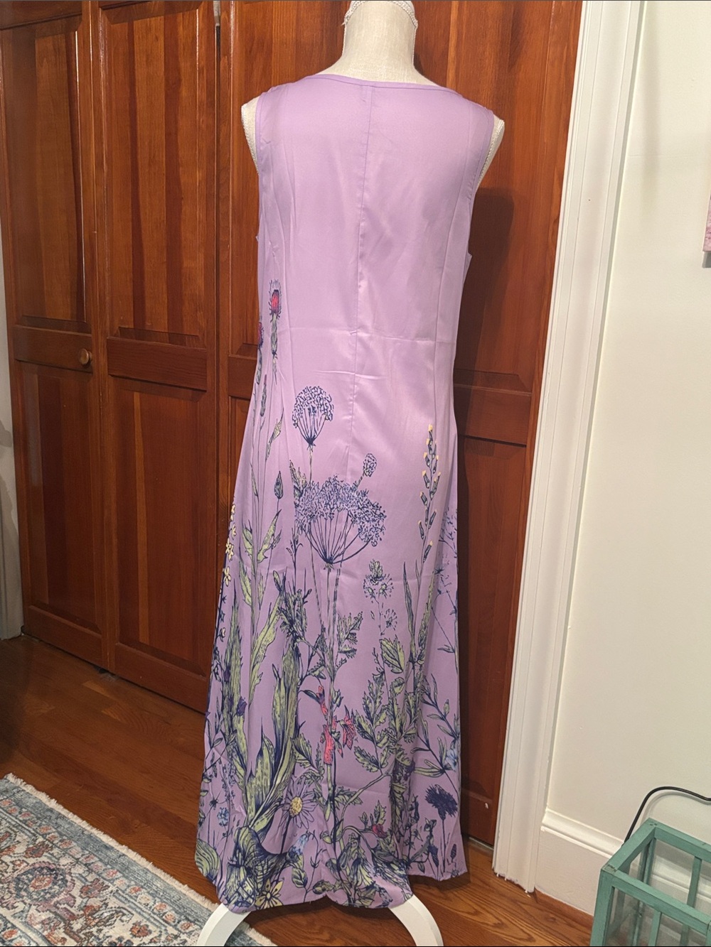 Sleeveless Lavender Floral-Print Maxi Dress - Picture 3 of 5